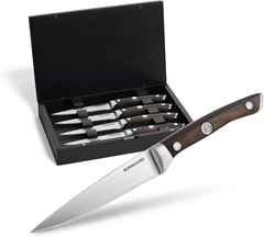 BURNHARD Steakmesser-Set (4 Messer, Pakka-Holzgriff, Akazienbox) für 36€ (-20%)