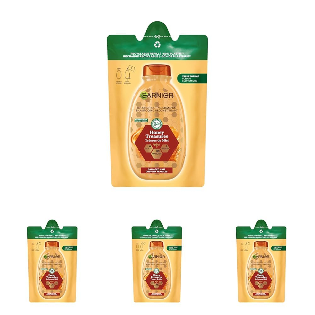 4x 250ml Garnier Wahre Schätze Shampoo Nachfüllpack für 4€ (-52%)