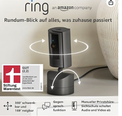Bewegliche Ring Pan-Tilt Indoor Cam (360° Sicht) für 40€ (-11%)