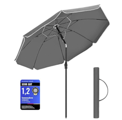 SONGMICS Sonnenschirm 160 cm (grau) für 17€ (-29%)