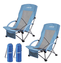 GarveeLife Strandstuhl 2er-Set klappbar (150 kg, Getränkehalter) mit Coupon