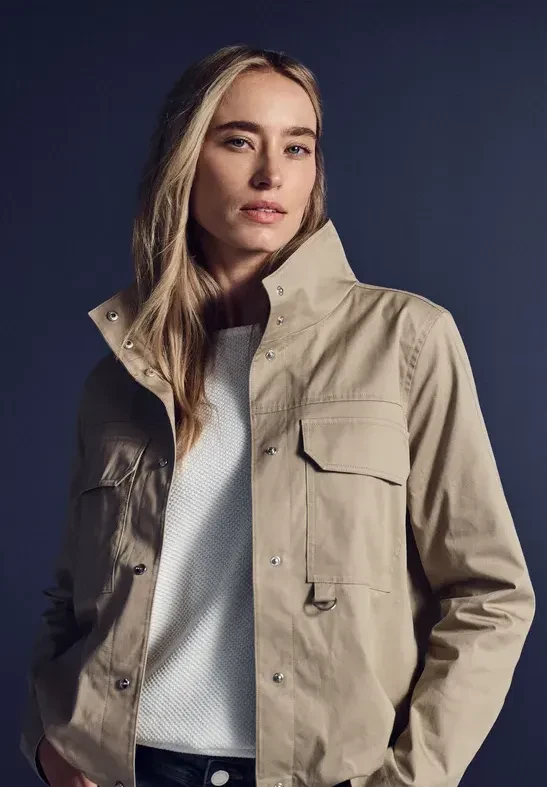 Street One Kurze Stehkragen Jacke safari beige (Damen) für 34€ (-47%)