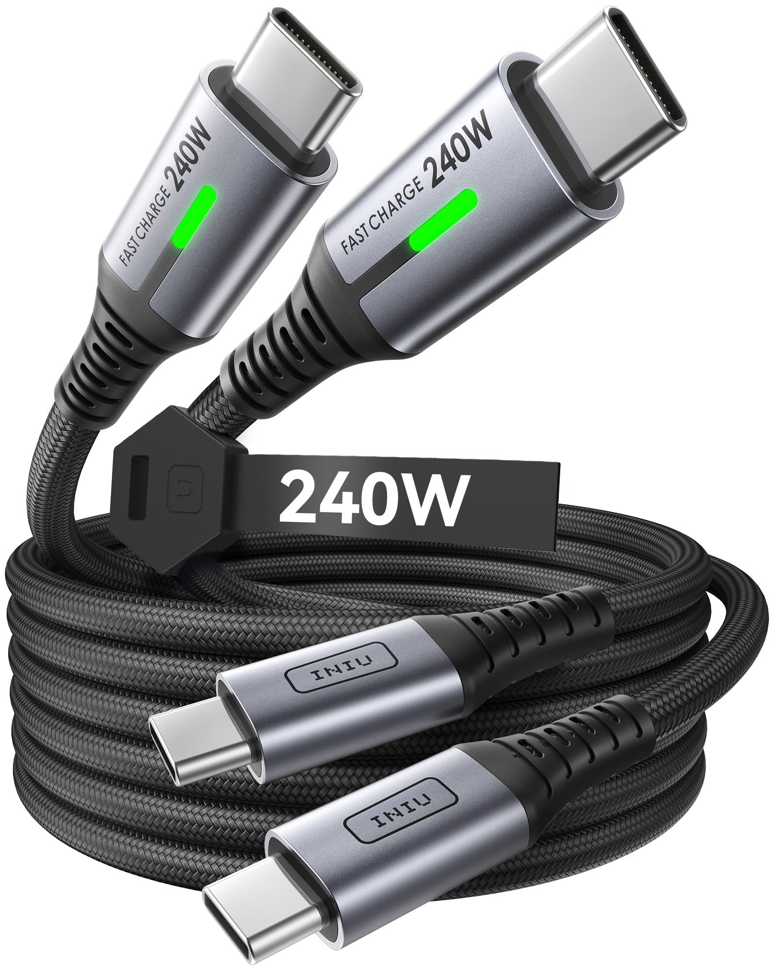INIU 240W USB-C PD Schnellladekabel 2m im 2er Pack für 6€ (-33%)