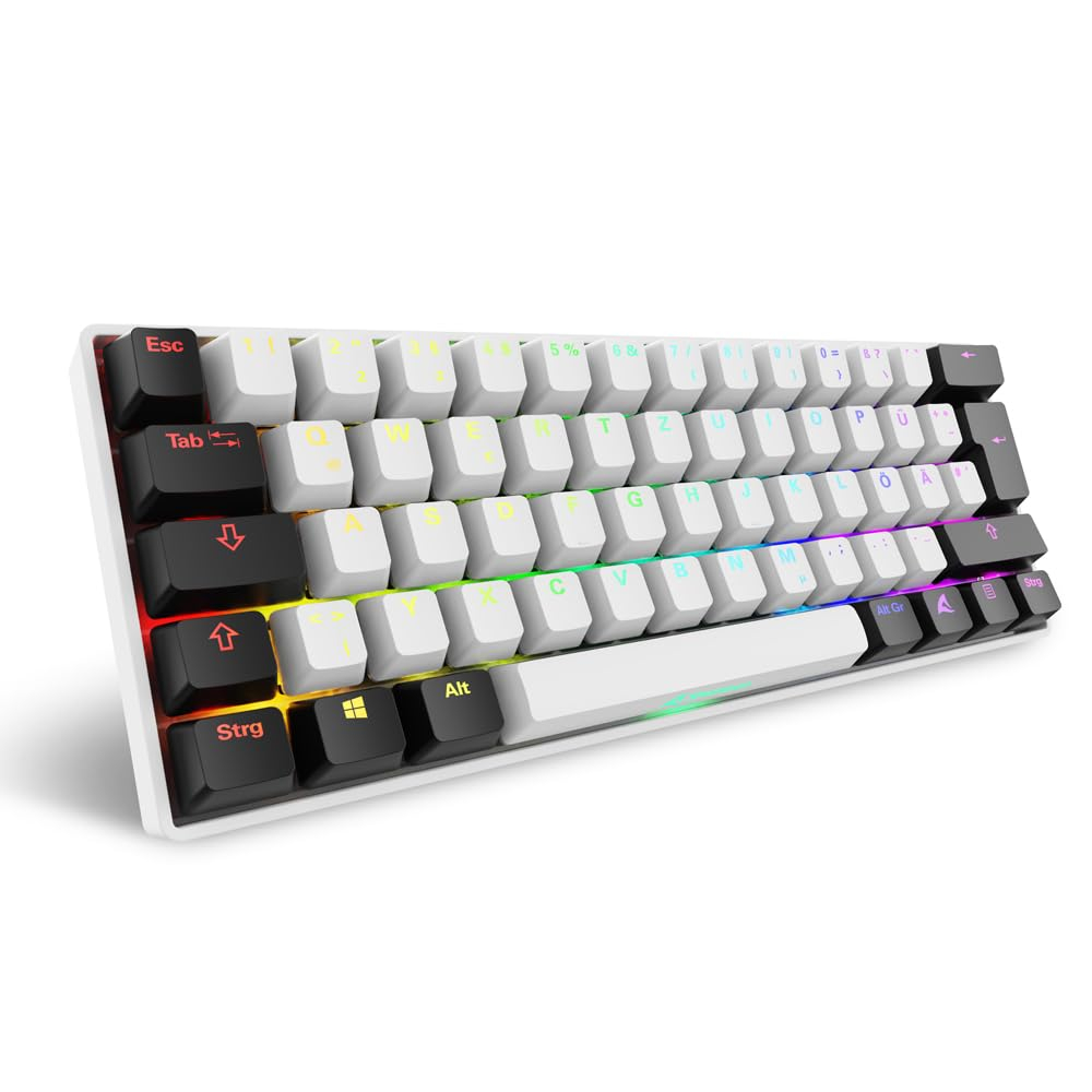Sharkoon Skiller SGK50 S4 Gen2 Gaming Tastatur White, LEDs RGB, hot-swap, Gateron YELLOW für 35€ (-52%)