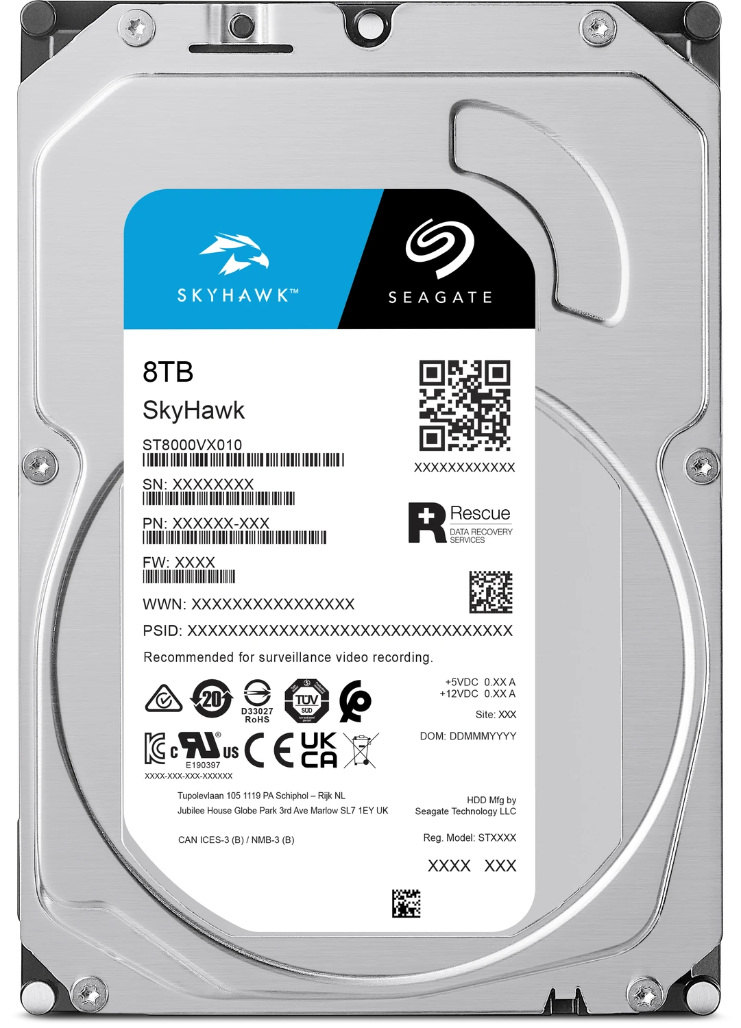 Seagate SkyHawk +Rescue 8TB, 24/7, 512e / 3.5″ / SATA 6Gb/s für 260€ (-14%)