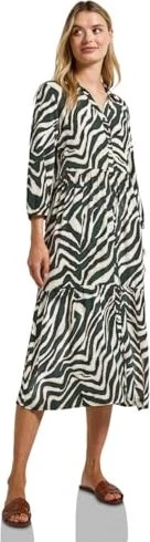 Street One Gemustertes Volant-Kleid Kleid pine grove green (Damen) für 29€ (-25%)