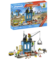 PLAYMOBIL Action Heroes Baustelle (71650, 138 Teile, inkl. Kran) für 23€ (-29%)