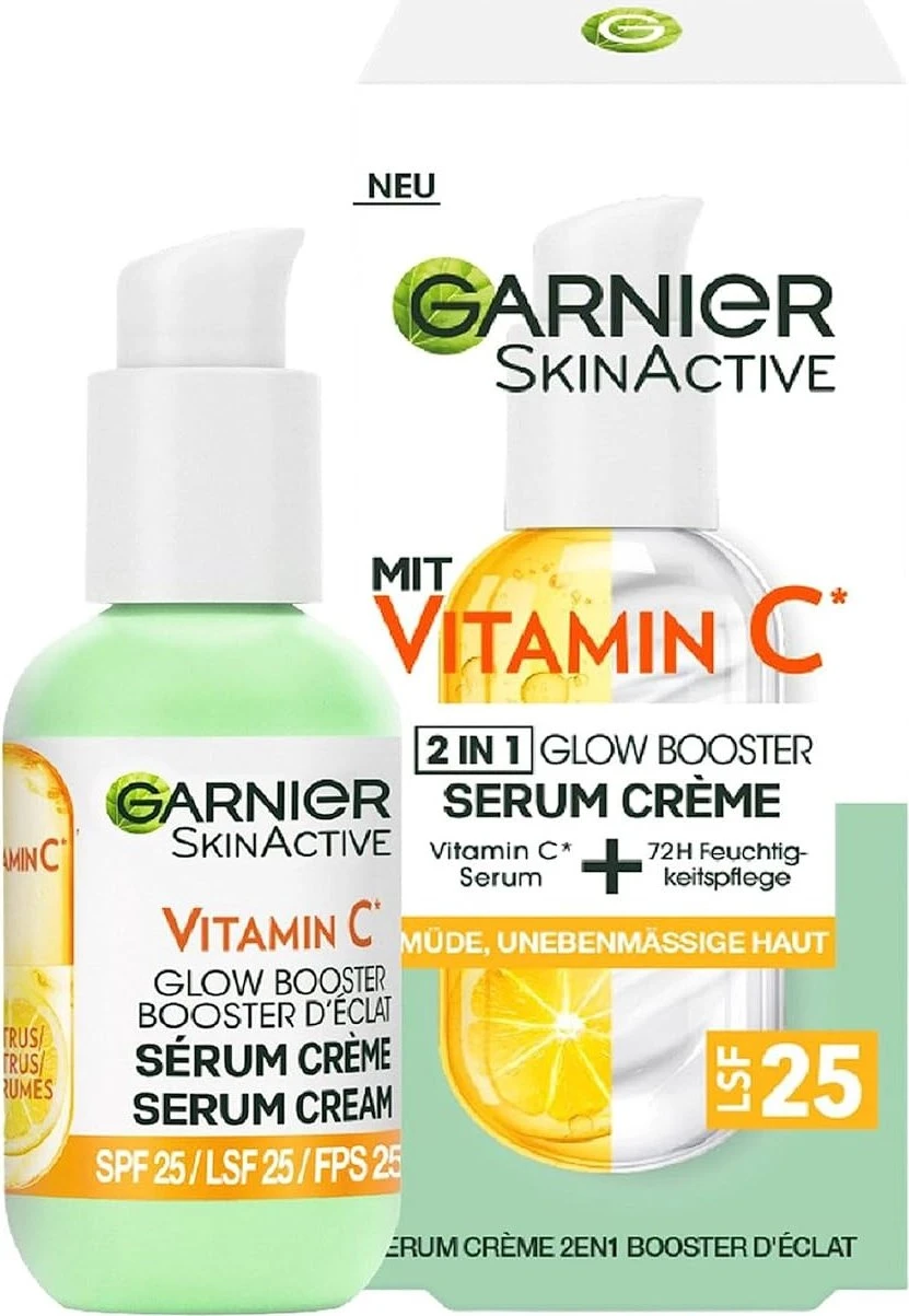 Garnier Skinactive 2in1 Vitamin C Glow Booster Serum Creme LSF25, 50ml für 8€ (-20%)