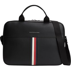 Tommy Hilfiger Herren Laptoptasche Metro mit Crossbody-Riemen (Schwarz)