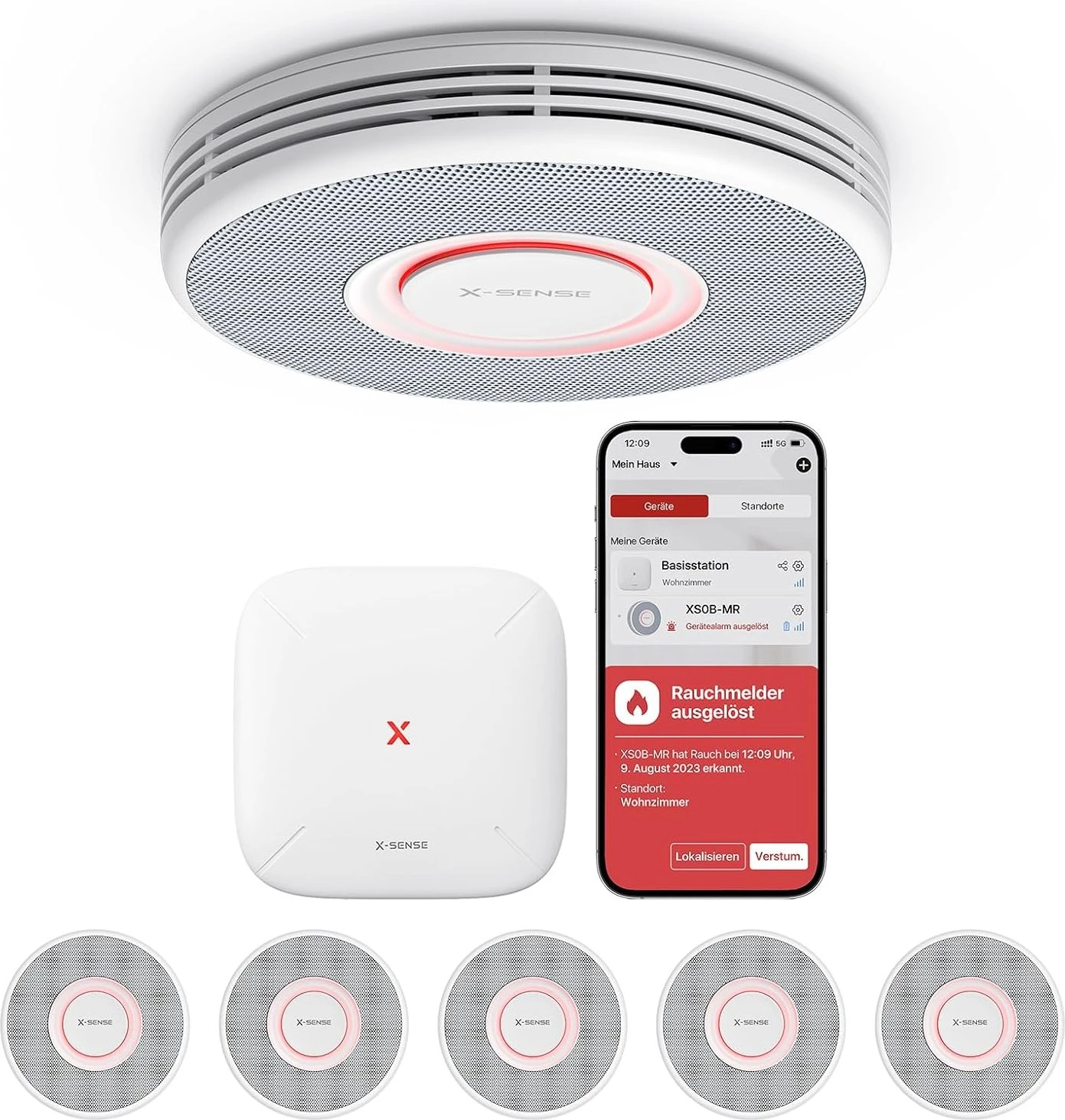 X-Sense XS0B-MR, inkl. Basisstation SBS050, Rauchmelder, 6er-Pack für 124€ (-22%)