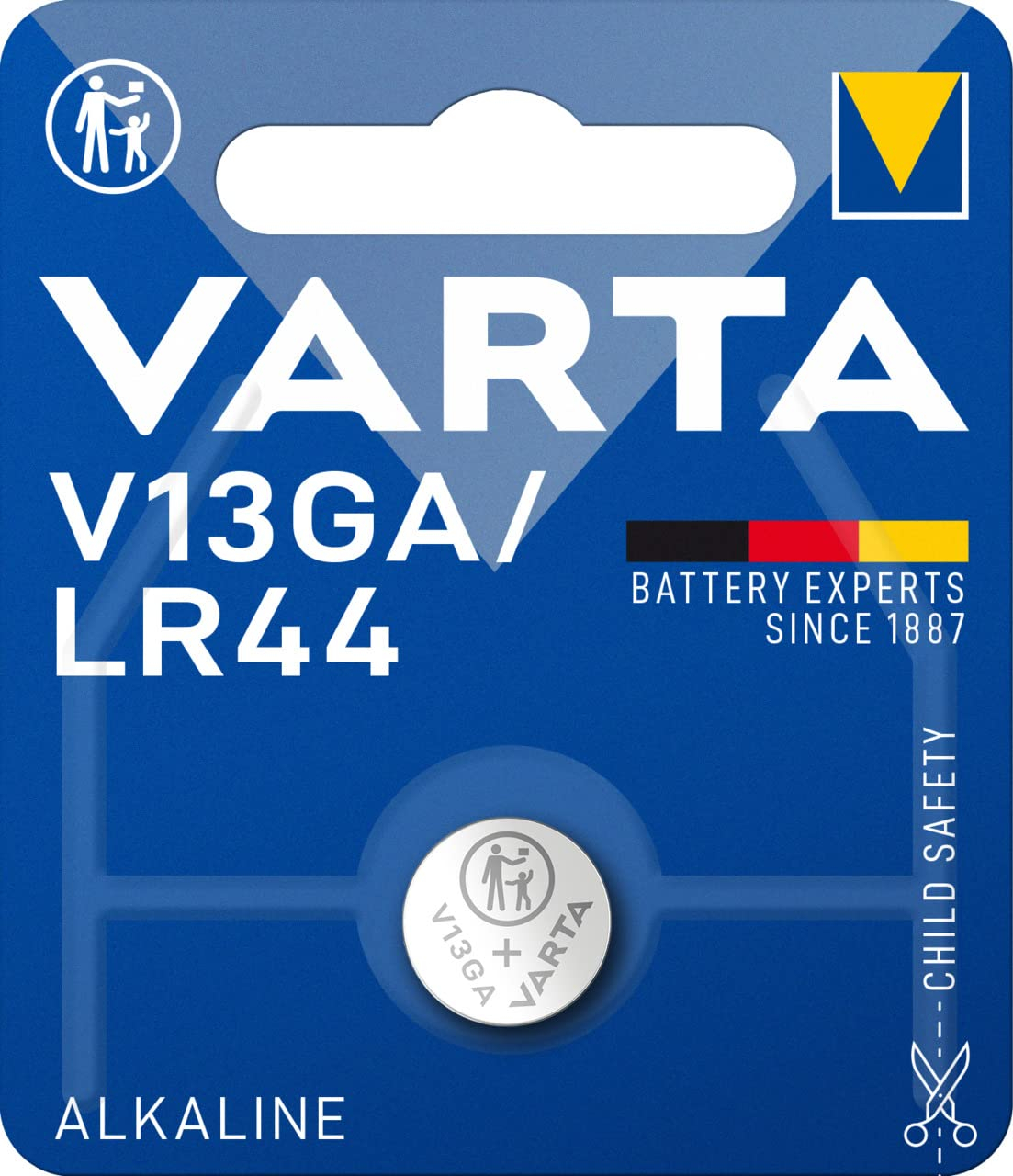 VARTA Batterien V13GA/LR44 Knopfzelle, 1 Stück / Amazon Sparabo für 0€ (-77%)