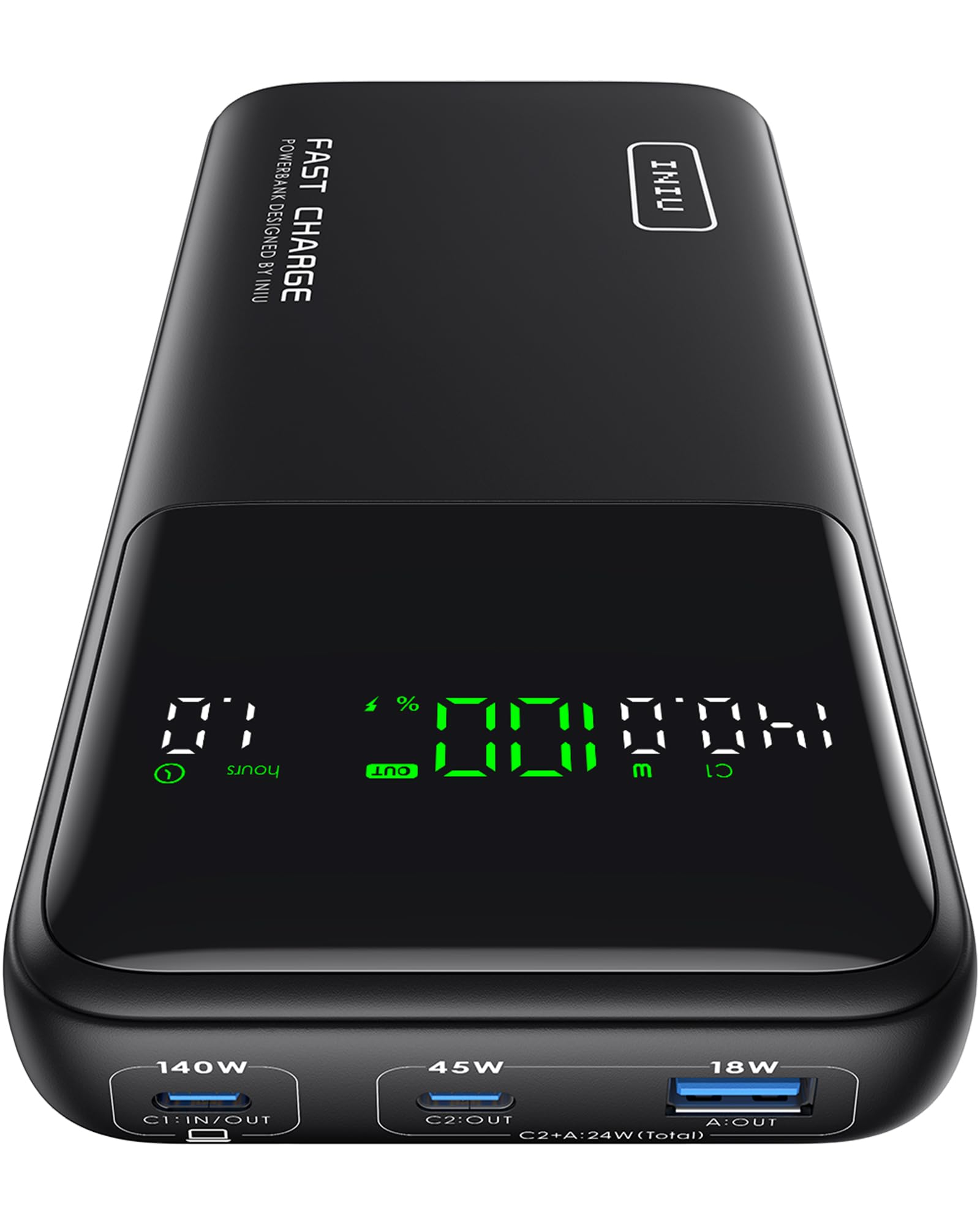 Powerbank INIU B64 140W, 27000mAh/99,7Wh, 598g, %- und Ladeleistungsanzeige, USV, PPS: 3,3-21V bei 5A (C1) & 60W-USB-C-Kabel für 47€ (-41%)
