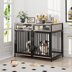 Gimars Indoor-Tierbox im Möbelstil (94×58×63 cm, mit Schublade)