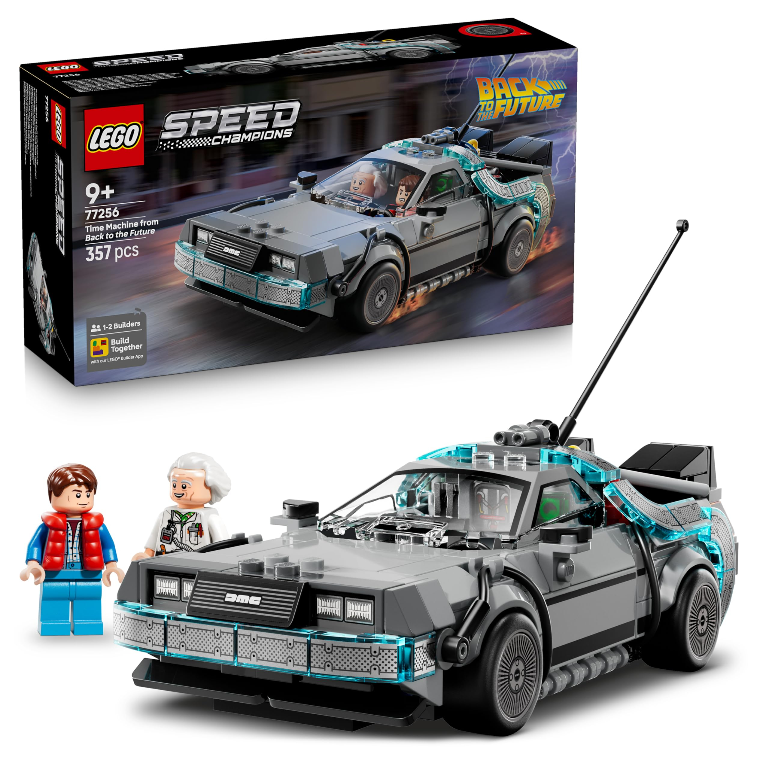 LEGO Speed Champions Zeitmaschine aus Zurück in die Zukunft – 2 Minifiguren – Marty McFly und Doc Brown – ab 9 Jahren – 77256 für 18€ (-17%)