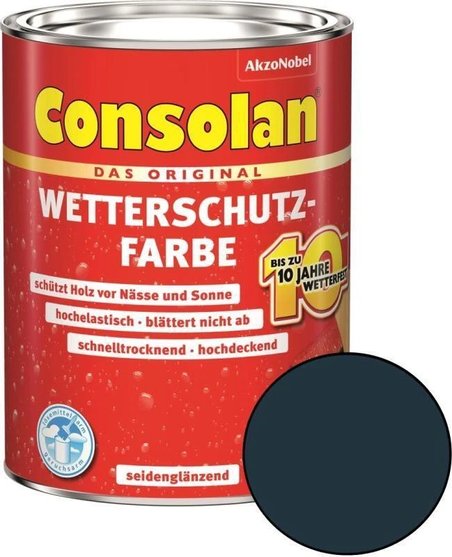 Consolan Wetterschutz-Farbe außen anthrazitgrau, 750ml für 12€ (-9%)