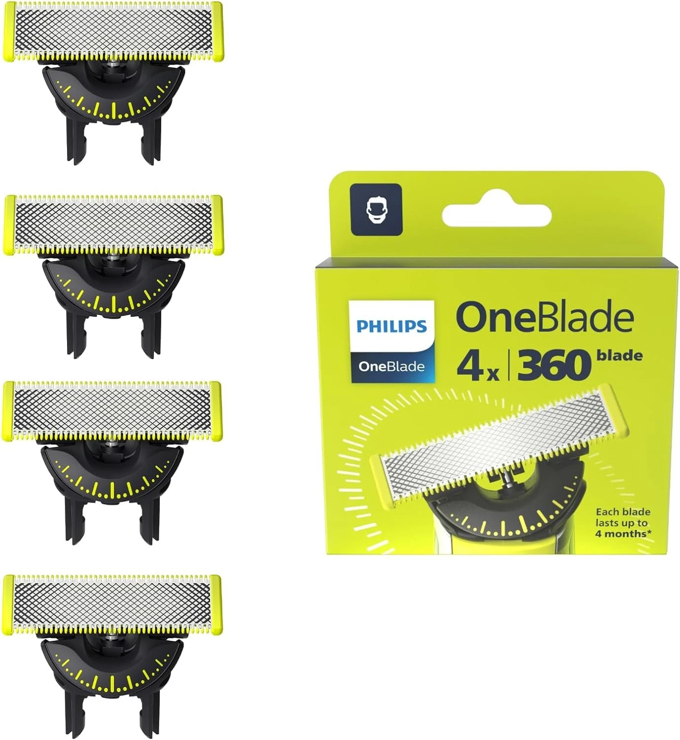 Philips QP440/50 OneBlade 360 Rasierklinge, 4er-Pack für 30€ (-9%)