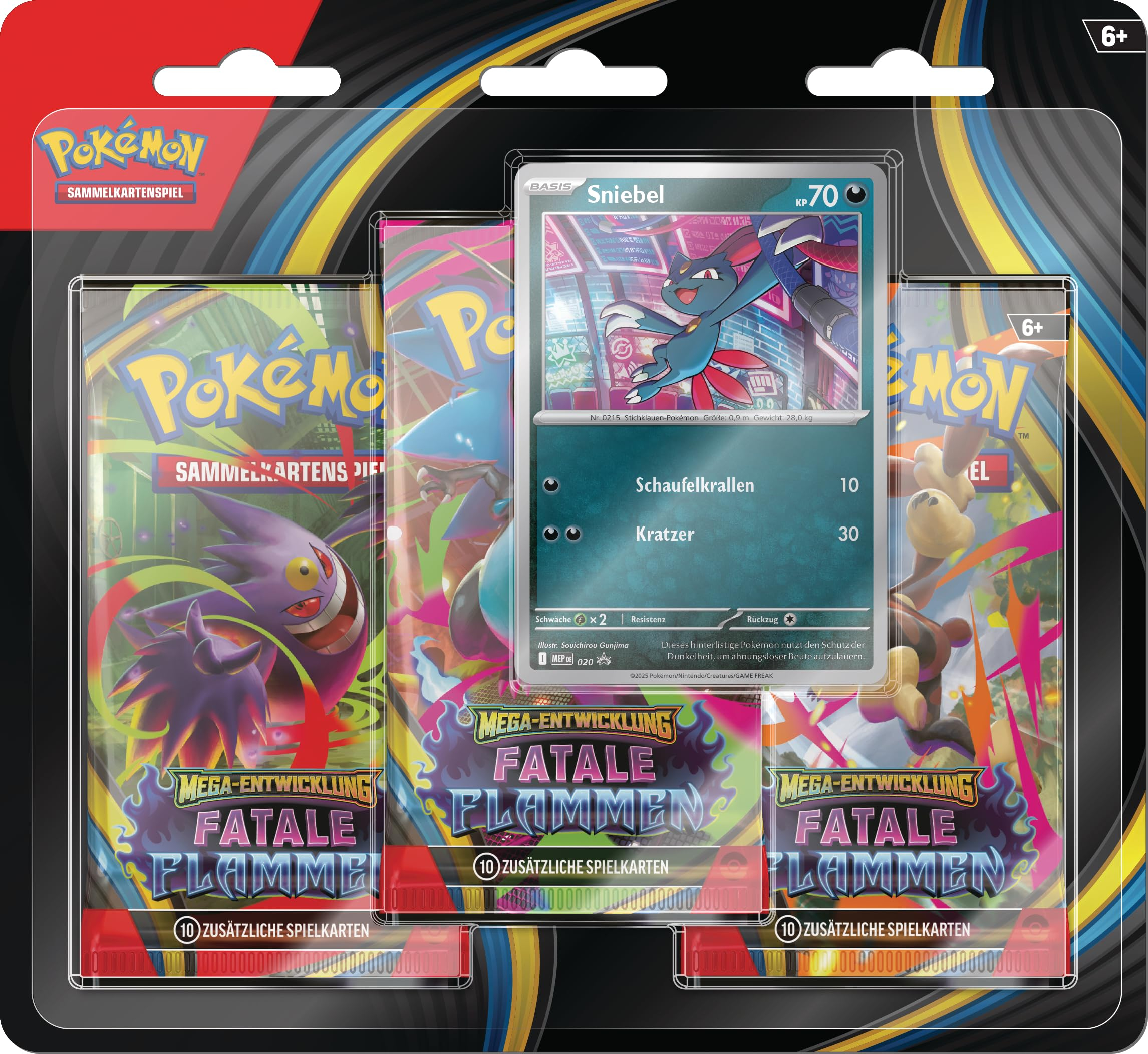 [Amazon] Pokémon TCG: Mega-Entwicklung – Fatale Flammen Sniebel (3 x Booster & 1 x Promocard) [Einladung]