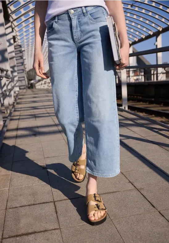 Street One Studio Bleached Wide Leg Jeans ultra bleach random (Damen) für 31€ (-48%)