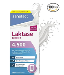 sanotact Laktase Direkt 4.500 Mini-Tabletten (100 Stück) im Spar-Abo für 2€ (-38%)