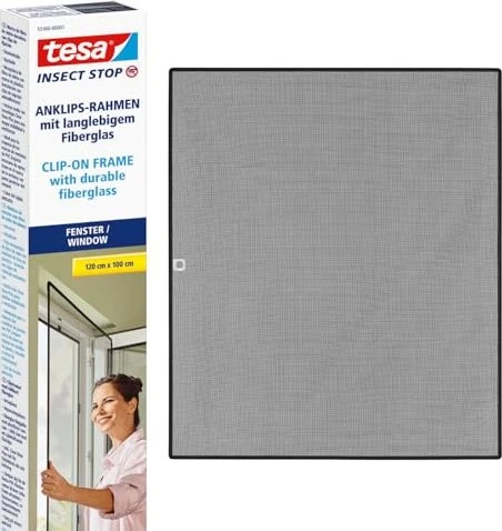 tesa Insect Stop Clip On Anklipsrahmen-Fliegengitter 100x120cm anthrazit für 24€ (-9%)