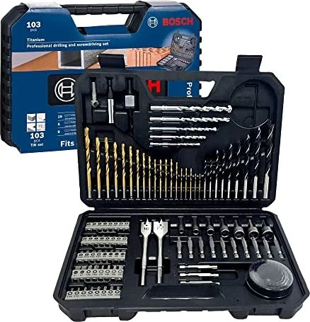 Bosch Professional Titanium Box Bohrer-/Bits-/Steckschlüssel-Zubehörset inkl. Koffer, 103-tlg. für 28€ (-6%)