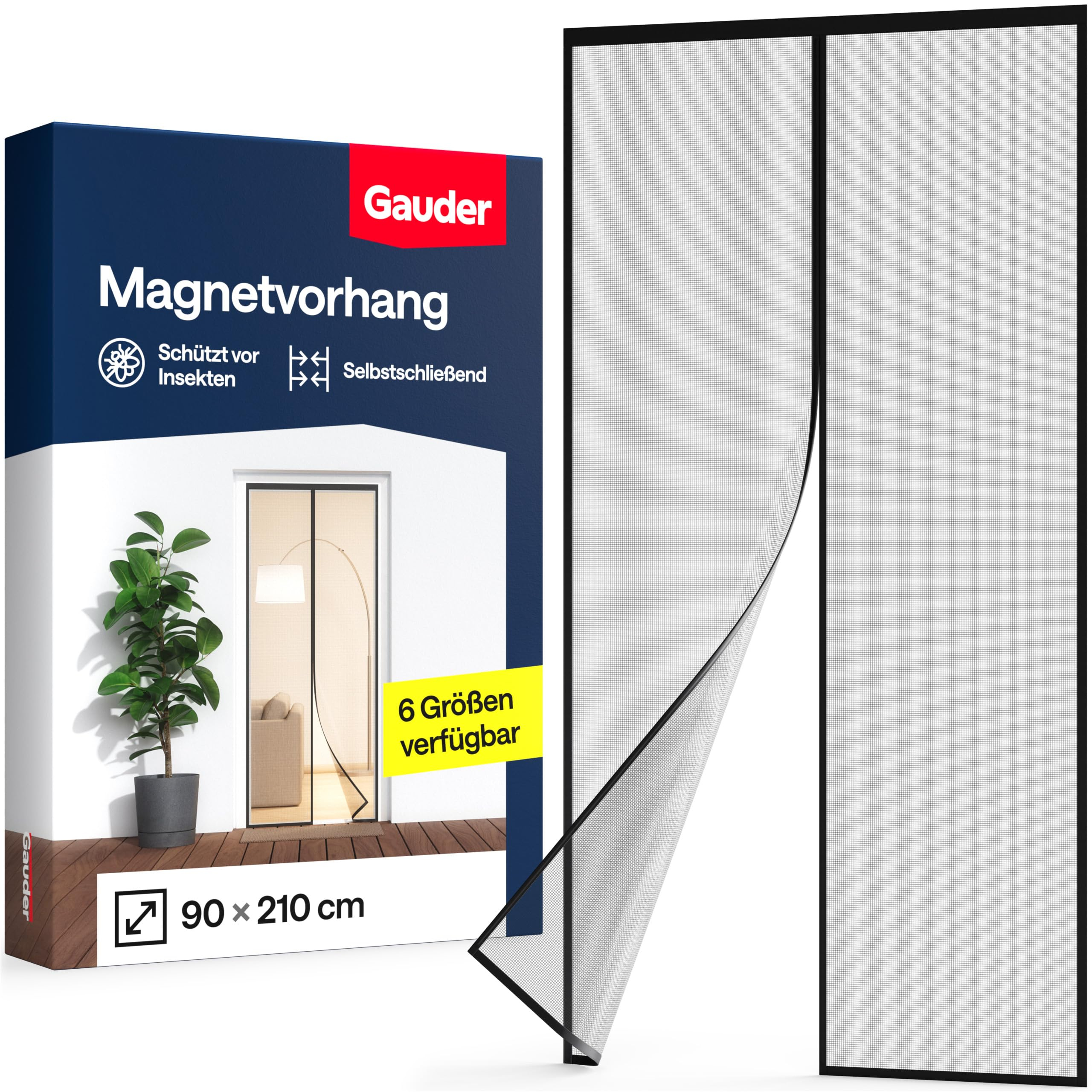 GAUDER Fliegengitter Balkontür schwarz 90 x 210 cm ( Auch in den Größen 80×200, 90×200 und 100×210) für 16€ (-26%)