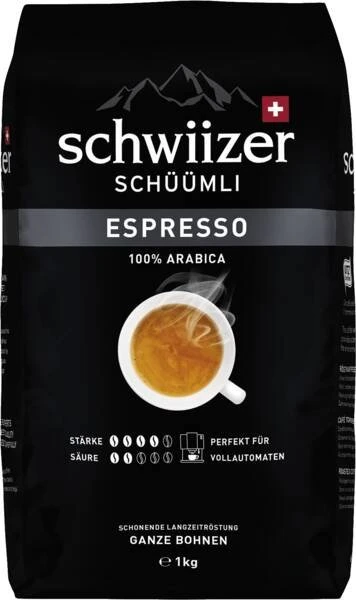 Schwiizer Schüümli Espresso Kaffeebohnen, 1.00kg für 22€ (-12%)