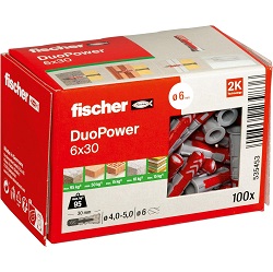 fischer DuoPower 6 x 30 Universaldübel (100 Stück) für 5€ (-40%)