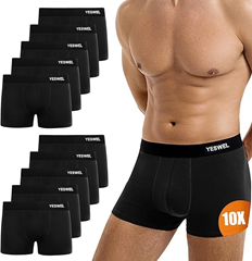 YESWEL Boxershorts Herren (10er Pack, ohne Etikett, Baumwolle) für 25€ (-15%)