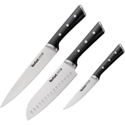 Tefal Ice Force Messer-Set (3-tlg, Edelstahl, Fleisch/Santoku/Universal) für 32€ (-18%)