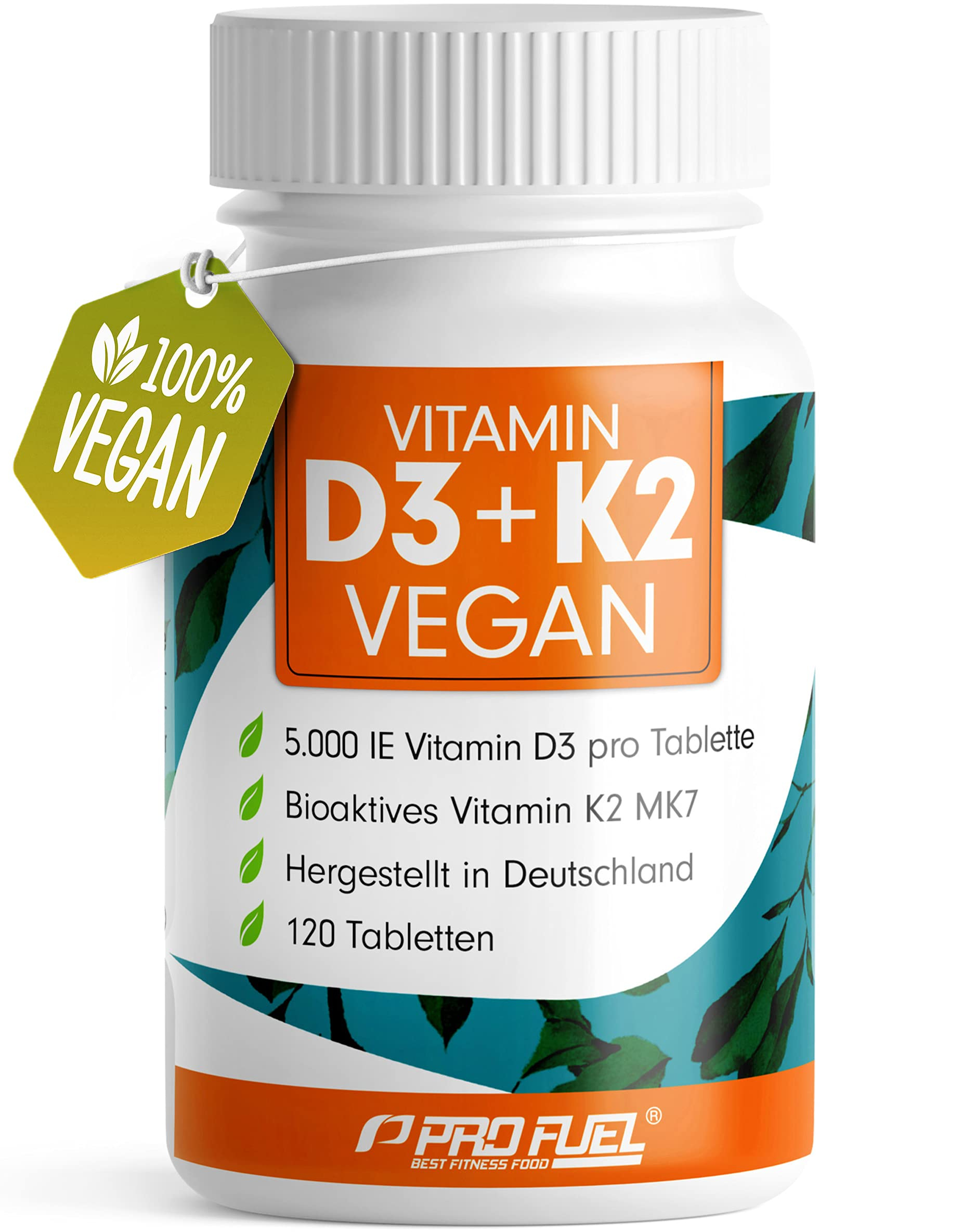 ( abo)Vitamin D3 K2 VEGAN – 120 Tabletten mit 5000 IE D3 + 200 mcg K2 (MK7) – Vitamin D3 optimal hochdosiert für 8€ (-38%)
