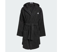 adidas Unisex Kapuzen-Bademantel in XS (100% Baumwolle, Frottee, Schwarz) für 48€ (-30%)