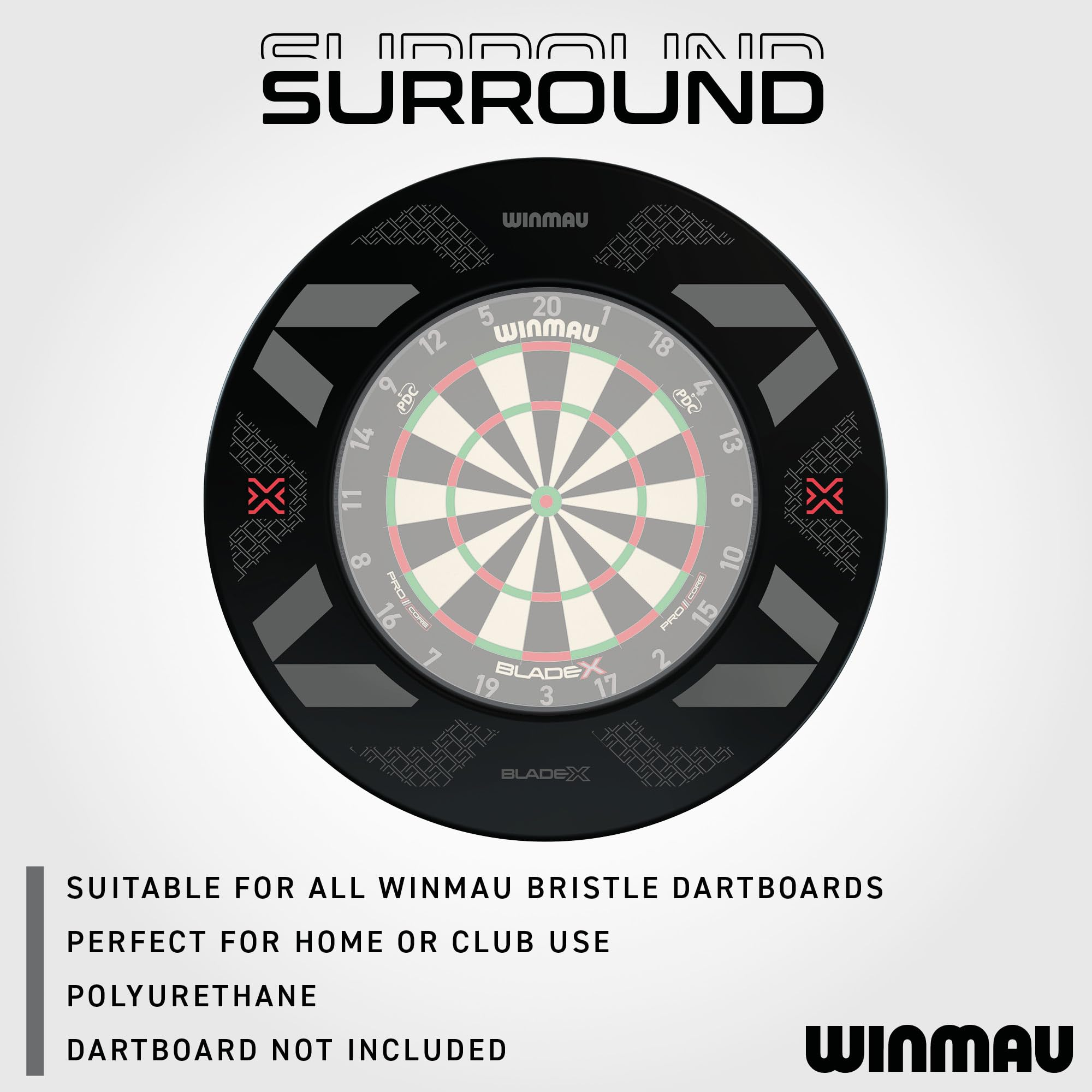Winmau Dart Surround „PDC Blade X Black“ [ – personalisiert]