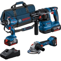 Bosch Professional 18V Combo Kit (GSB 18V-45, GBH 18V-22, GWS 18V-8, 3x 4.0Ah Akku) für 425€ (-15%)