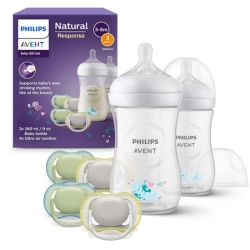 Philips AVENT Natural Response Baby-Geschenkset (2 Flaschen + 4 Schnuller) für 20€ (-43%)