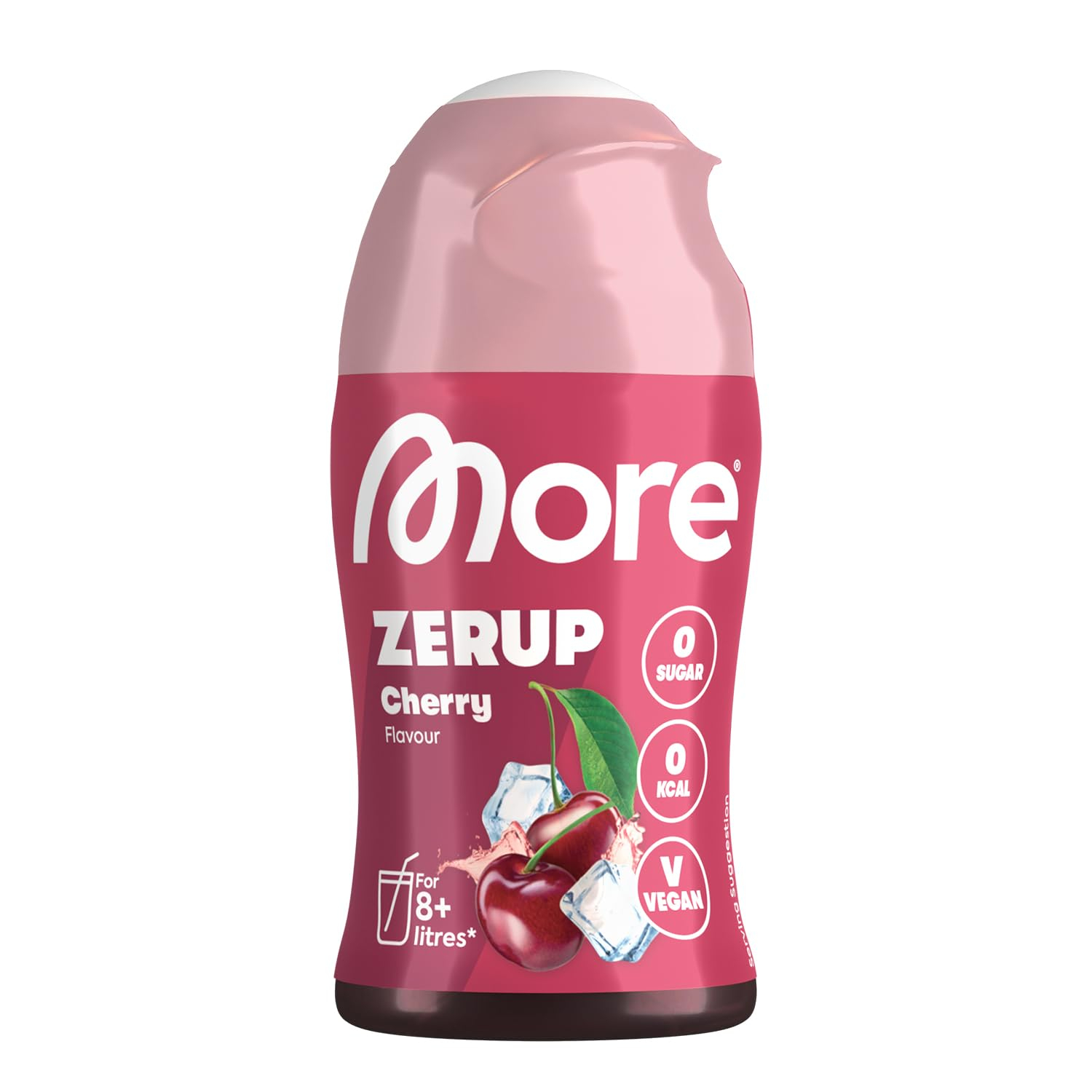 MORE Zerup Cherry 65 ml, für bis zu 8 l Fertiggetränk, zuckerfreier Sirup ( Spar-Abo) für 4€ (-40%)