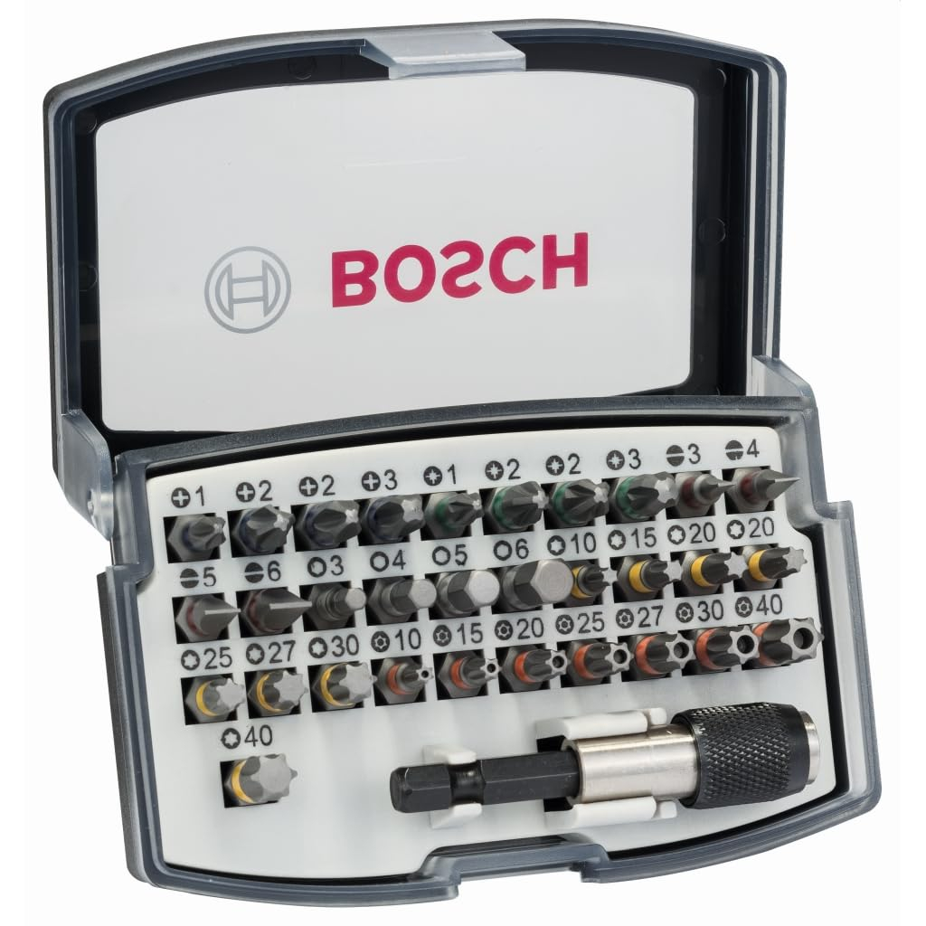 Bosch 32tlg. Schrauberbit Set Extra Hart (Kreuzschlitz-, Pozidriv-, Hex-, T-, TH-, S-Bit, Zubehör Bohrschrauber und Schraubendreher) für 8€ (-34%)