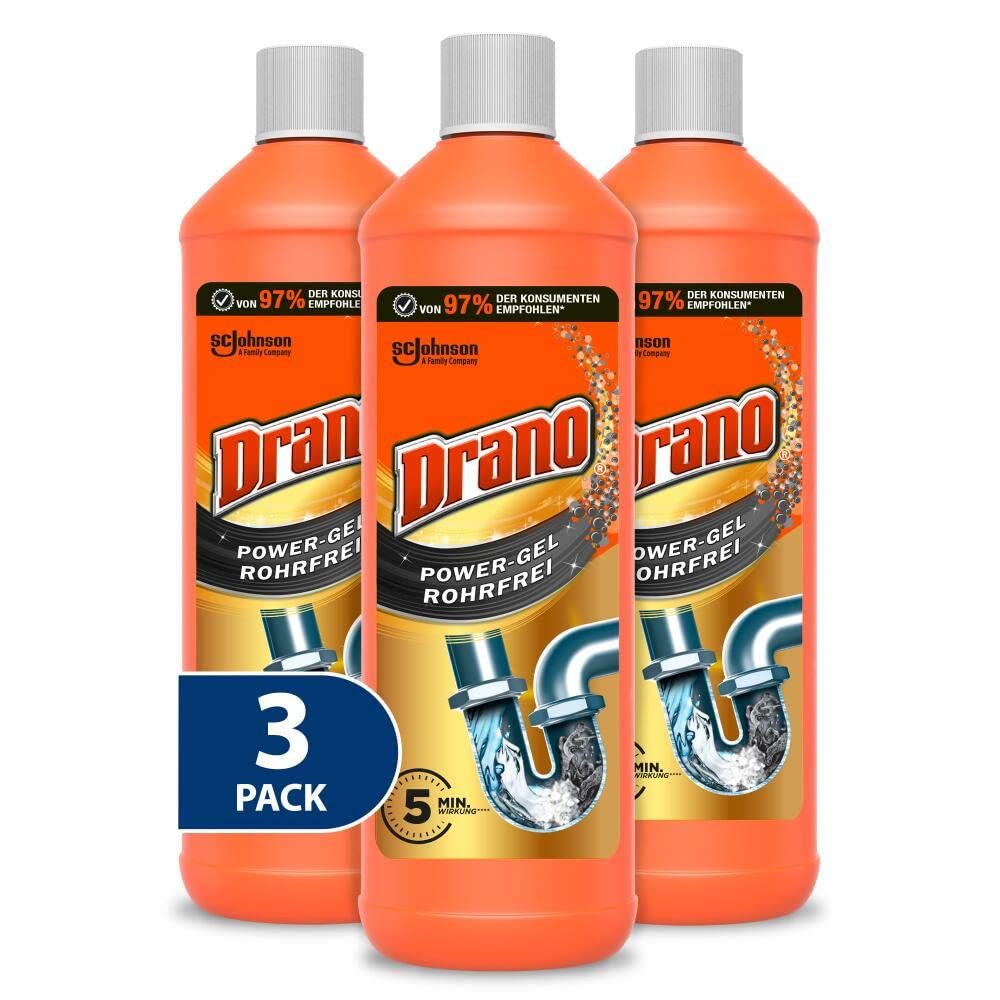 Drano Power Gel 3 x 1 Liter Rohrreiniger für 9€ (-19%)