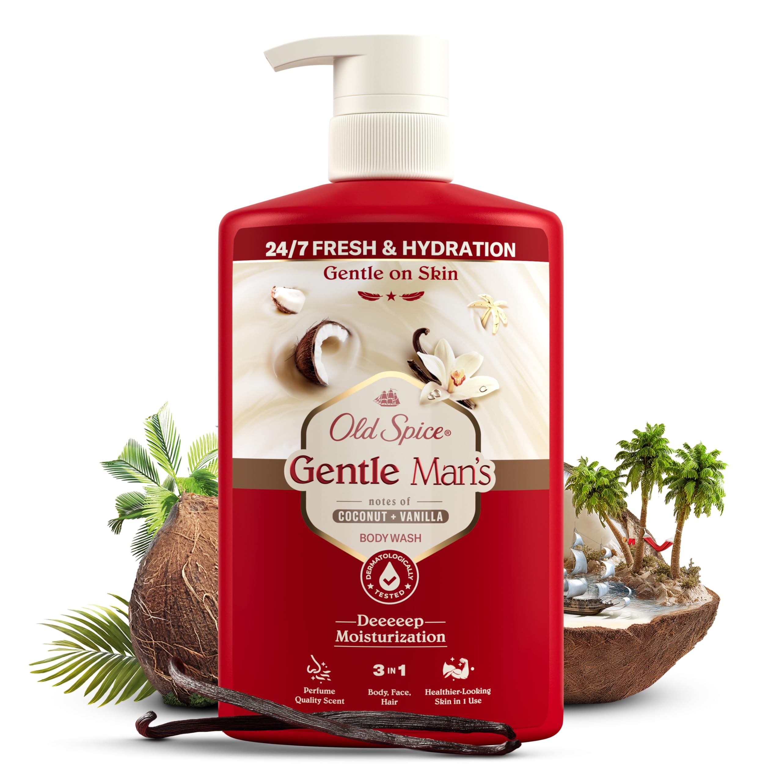[ Spar Abo Personalisiert] Old Spice Gentle Man’s Coconut + Vanilla 3-in-1 Shower Gel & Shampoo for Men 800 ml für 6€ (-41%)