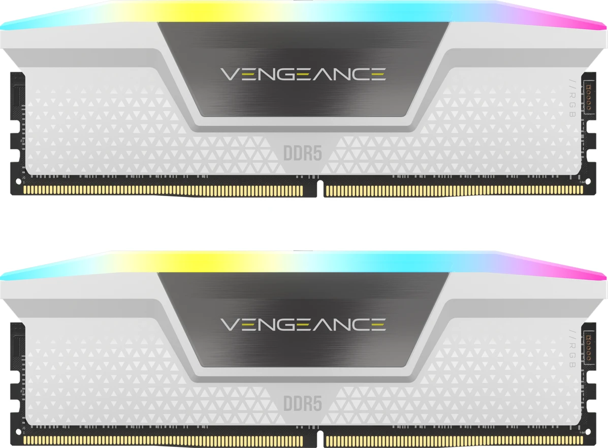 Corsair Vengeance RGB weiß UDIMM 32GB Kit, DDR5-6000, CL30-36-36-76 für 494€ (-7%)