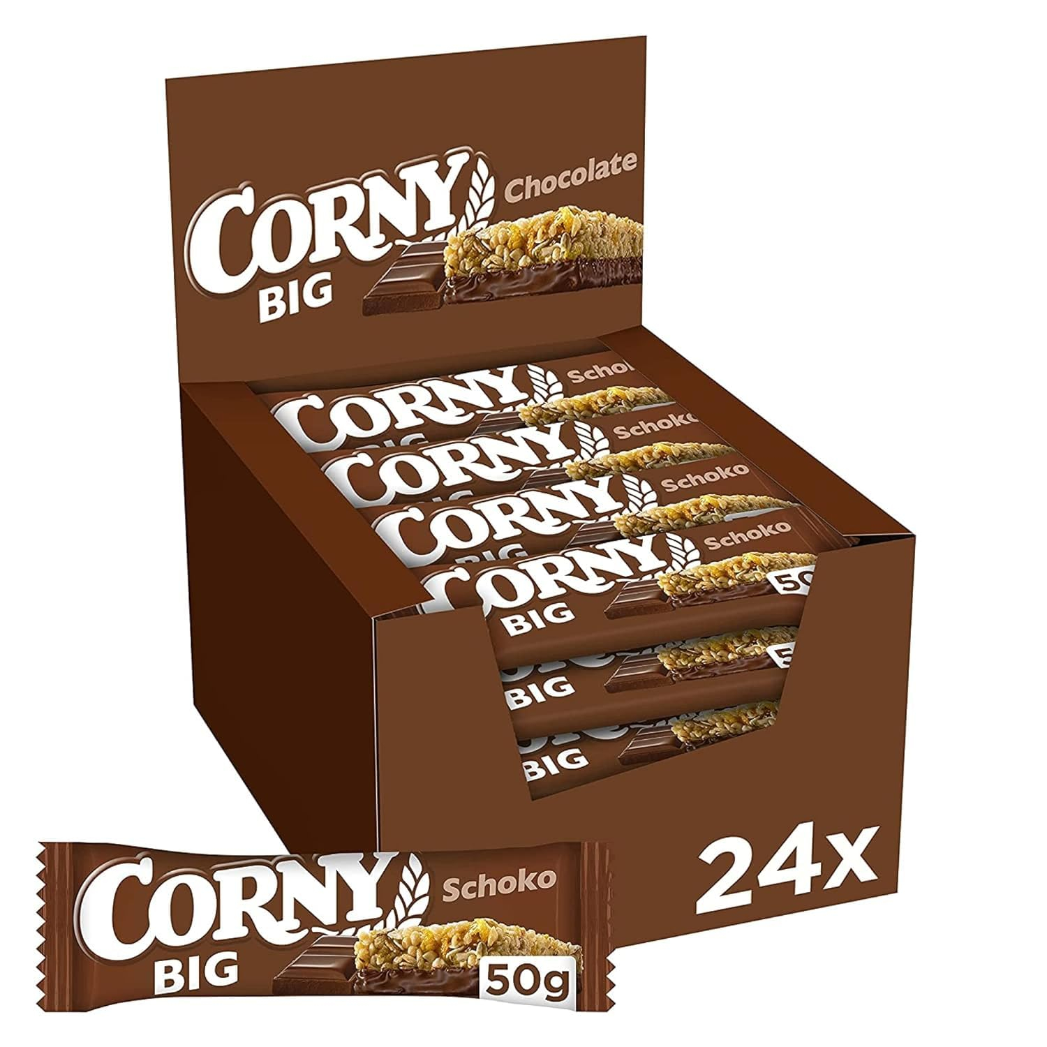 (+ Spar Abo) Müsliriegel Corny BIG Schoko, mit Erdnüssen und Schoko, Großpackung 24x50g für 9€ (-48%)
