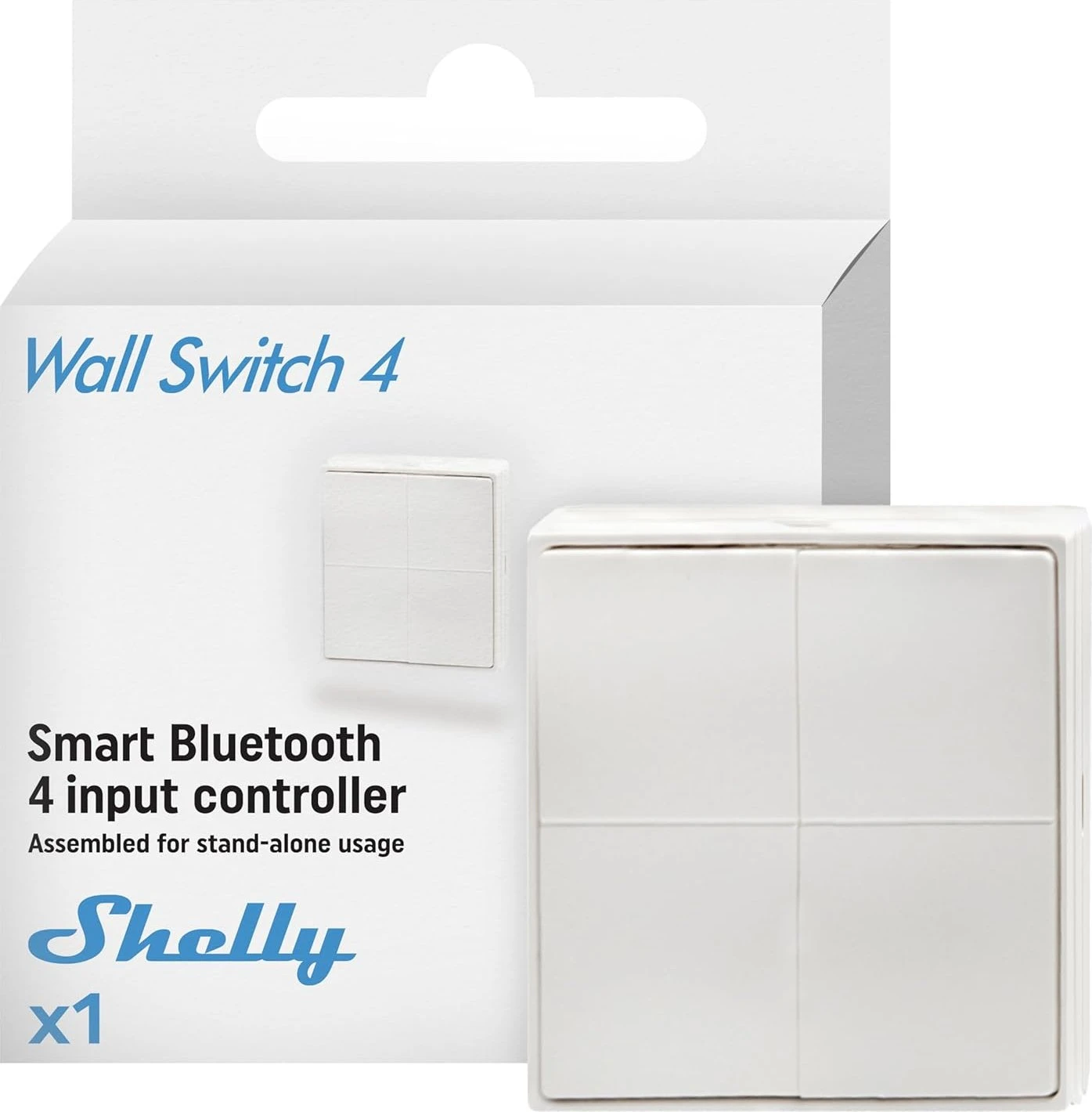 Shelly BLU Wall Switch 4 Stand Alone, weiß, Taster für 15€ (-9%)