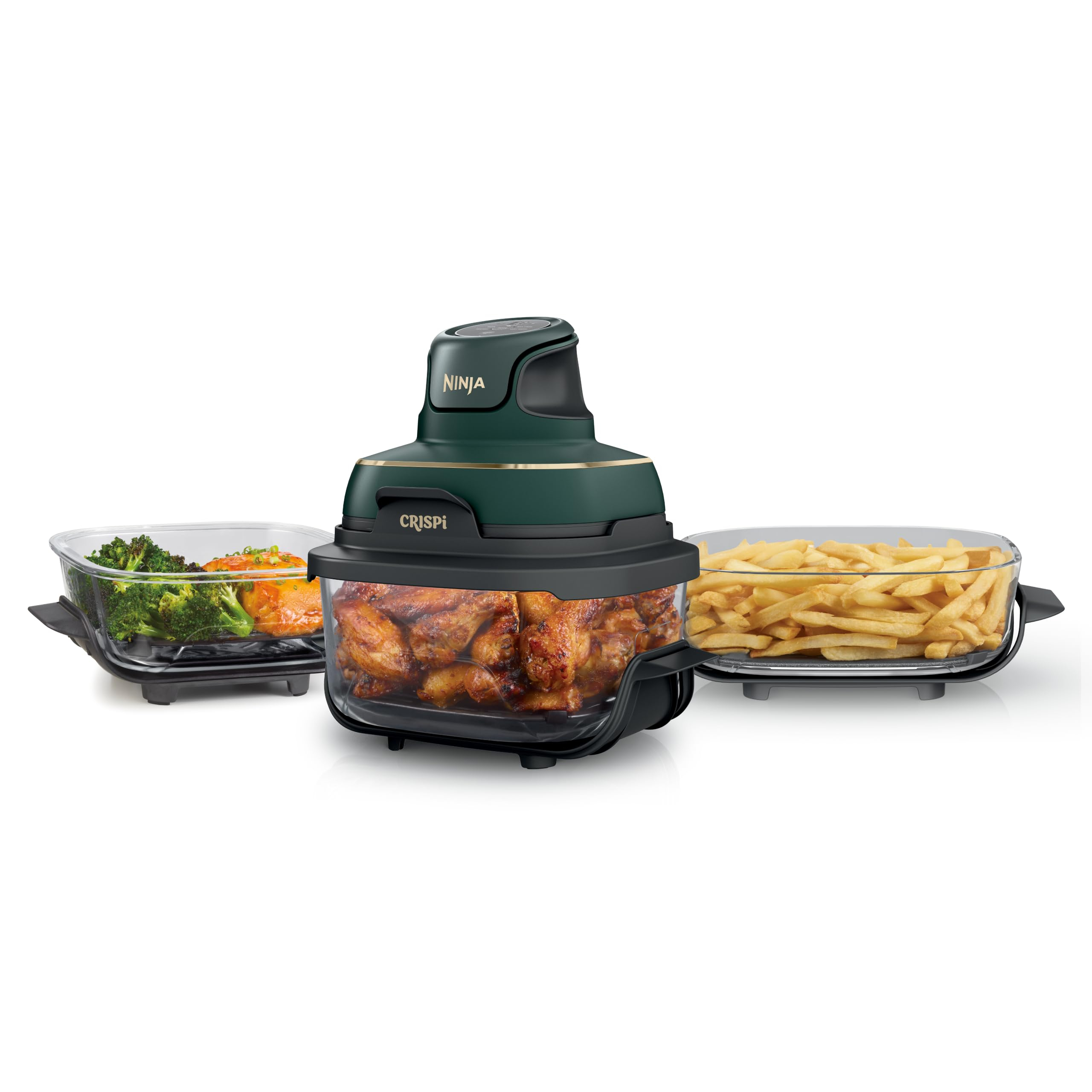 Ninja Crispi tragbare Heißluftfritteuse, 3,8 l & 1,4 l, Grün FN103EUGN für 80€ (-60%)