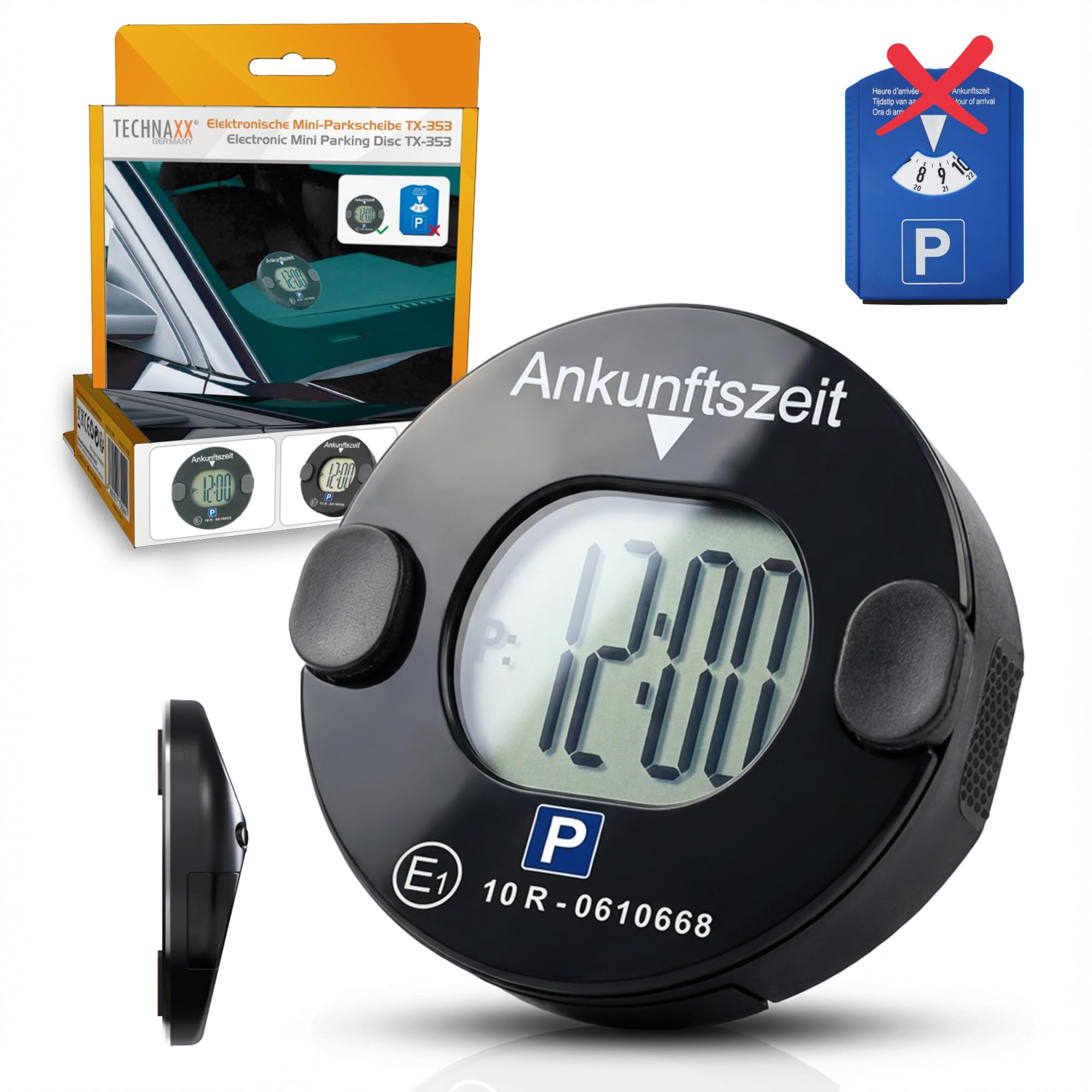 Elektronische Parkscheibe- Parkuhr mit Bewegungssensor –KBA-zugelassen, Lange Batterielaufzeit & automatische Sommer-/Winterzeit für 13€ (-28%)