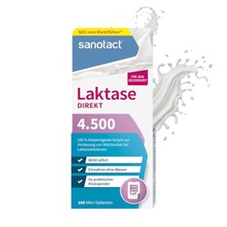 sanotact Laktase 4.500 DIREKT (100 Mini-Tabletten, ohne Wasser, Klickspender) im Spar-Abo