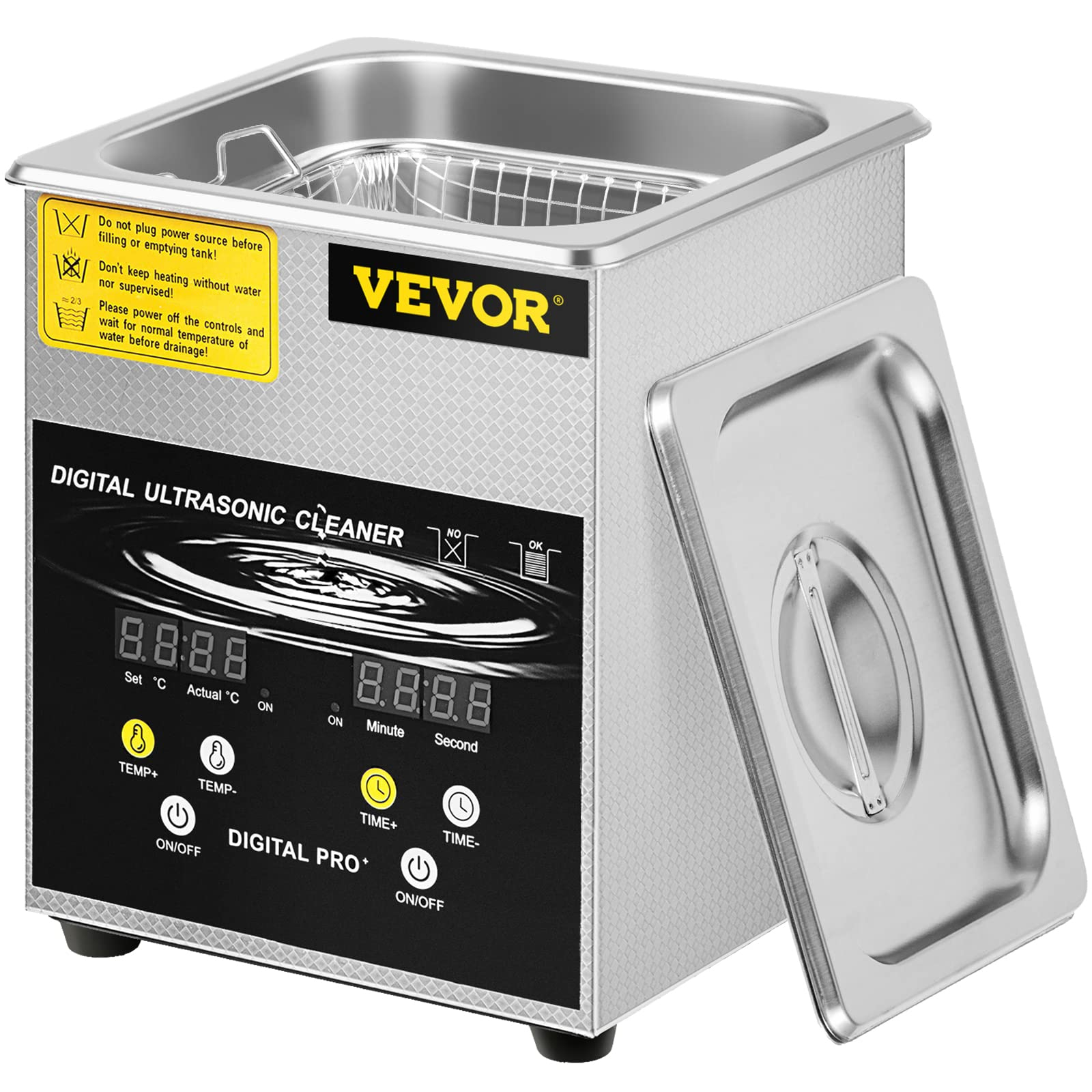 VEVOR 2L Verbesserter Ultraschallreiniger (100W Heizung, 60W Ultraschall) digitaler Labor-Ultraschall-Teilereiniger + Heizungstimer für 31€ (-18%)