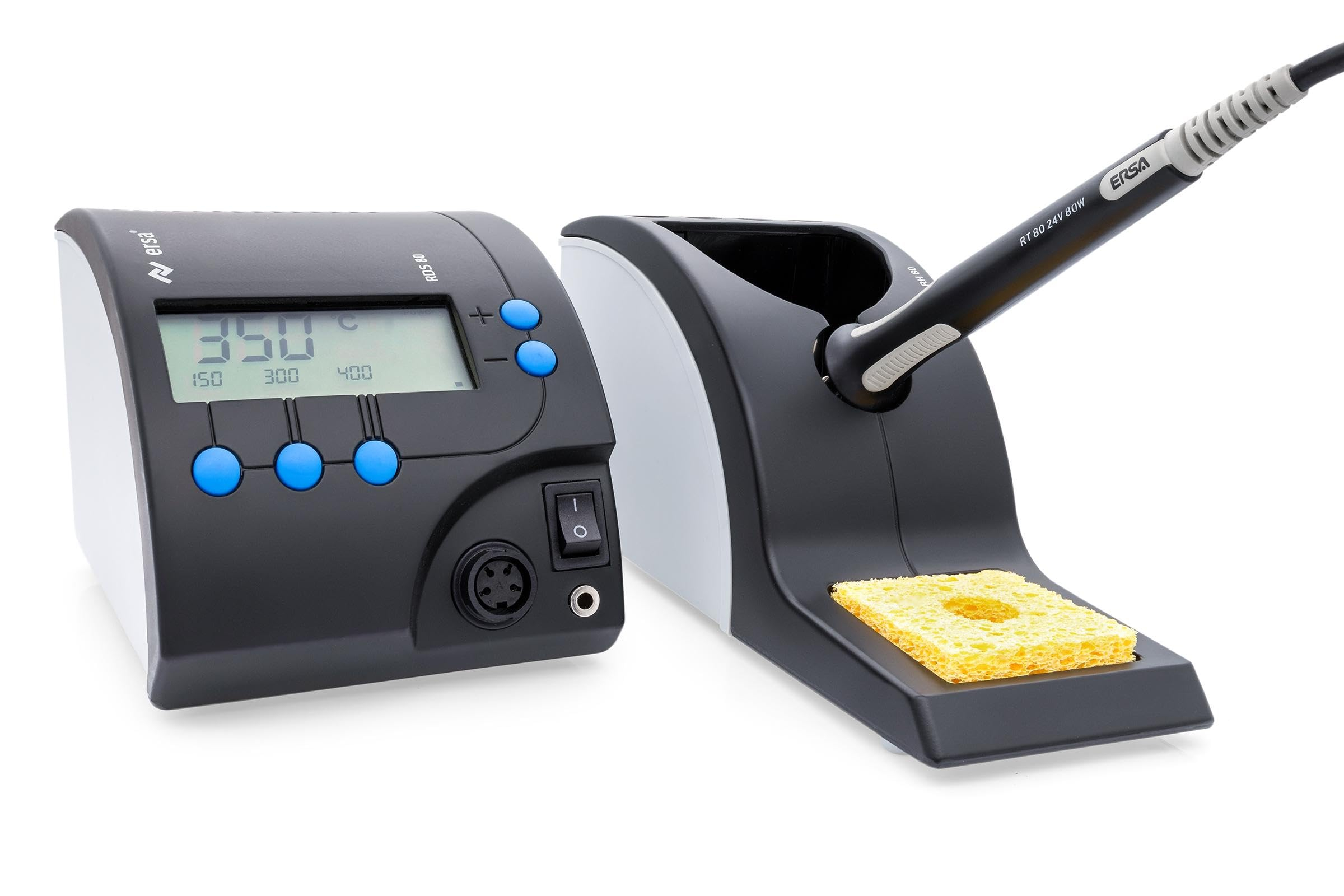 ERSA RDS80 Digital Lötstation 80W Leistung mit einstellbarer Temperatur 150 – 450 °C inkl. Lötspitze 2,2mm meißelförmig ERSADUR und Standby für 139€ (-16%)