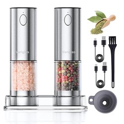 Variglas elektrische Salz- & Pfeffermühlen 2er Set (USB, LED)