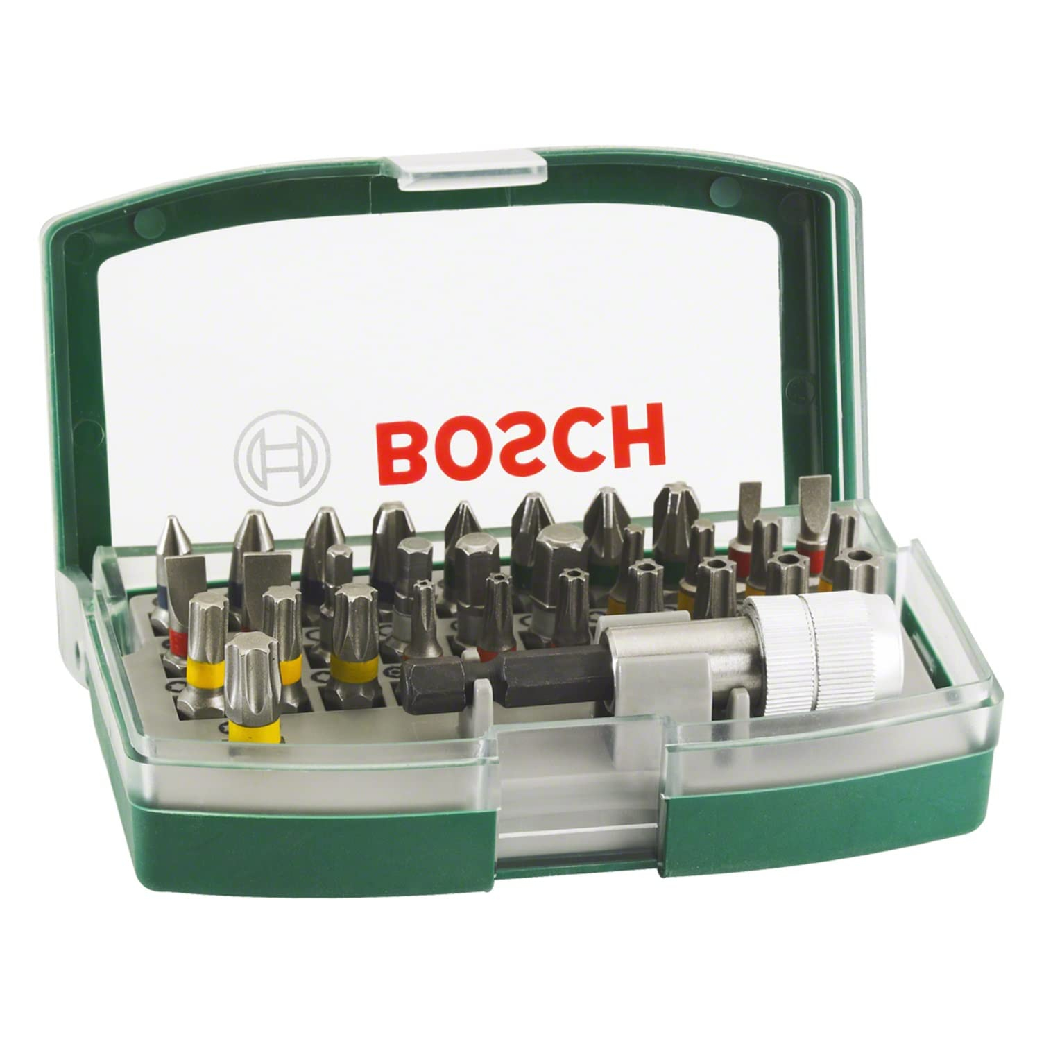Bosch 32tlg. Schrauberbit-Set (PH-, PZ-, Hex-, T-, TH-, S-Bit, Zubehör Bohrschrauber und Schraubendreher) für 7€ (-51%)