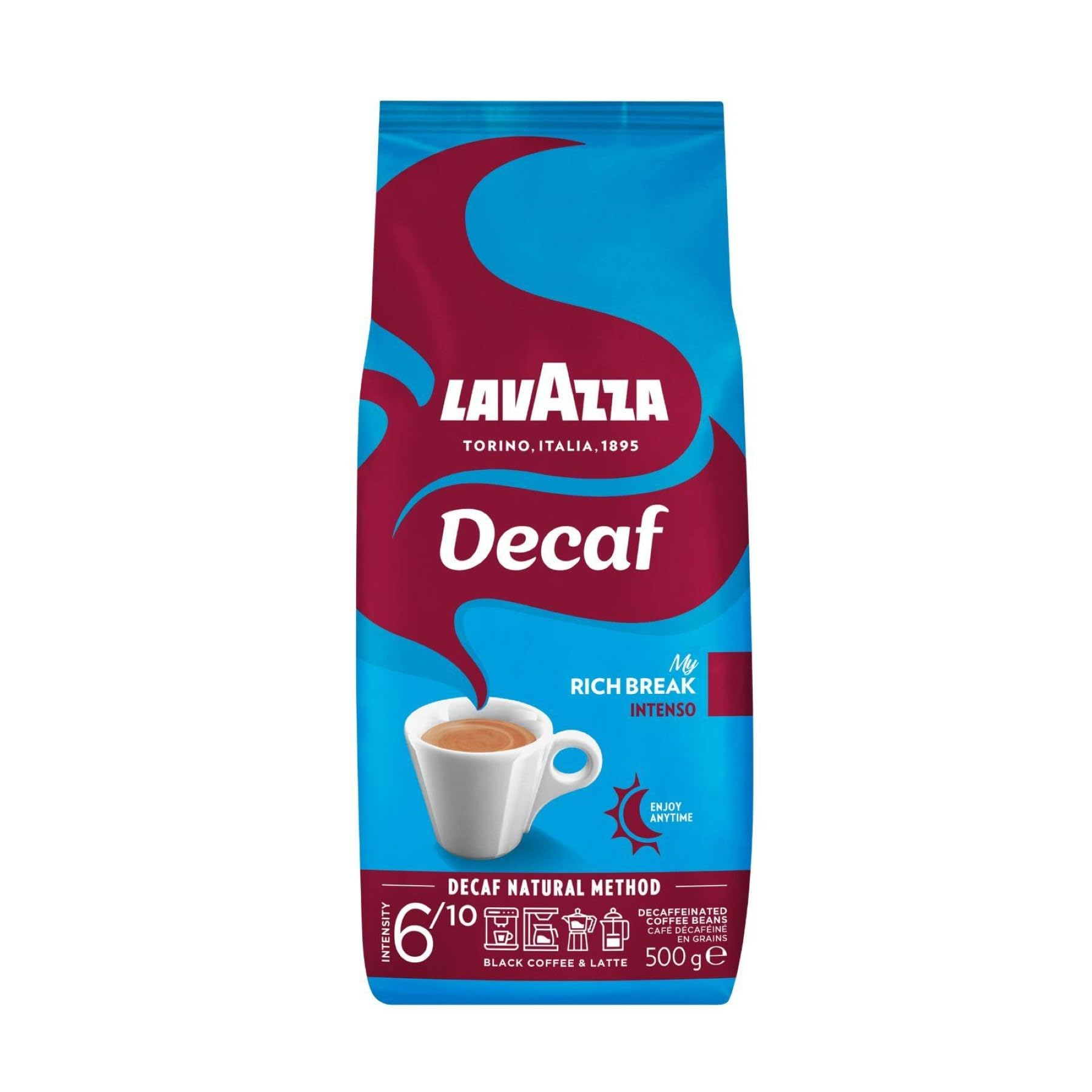 [Amazon] Lavazza, Decaf „My Rich Break“ Intenso, Entkoffeinierte Kaffeebohnen (ab 4 Stück 8,73€/500gr | 8,55€ ab 4 und späterer Lieferung)) für 9€ (-23%)